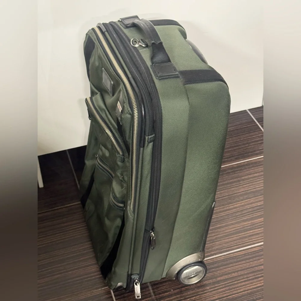 TUMI Olive Green Carry-On Travel Bag Luggage Suitcase